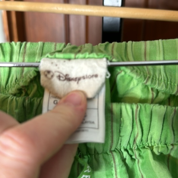 Disney Store Tinker Bell Green Stripe Pajama Pants 100% Cotton Size Large - Picture 9 of 10